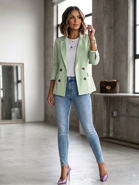 ASTR the Label - Women’s Blazer - Lime Green - Size M